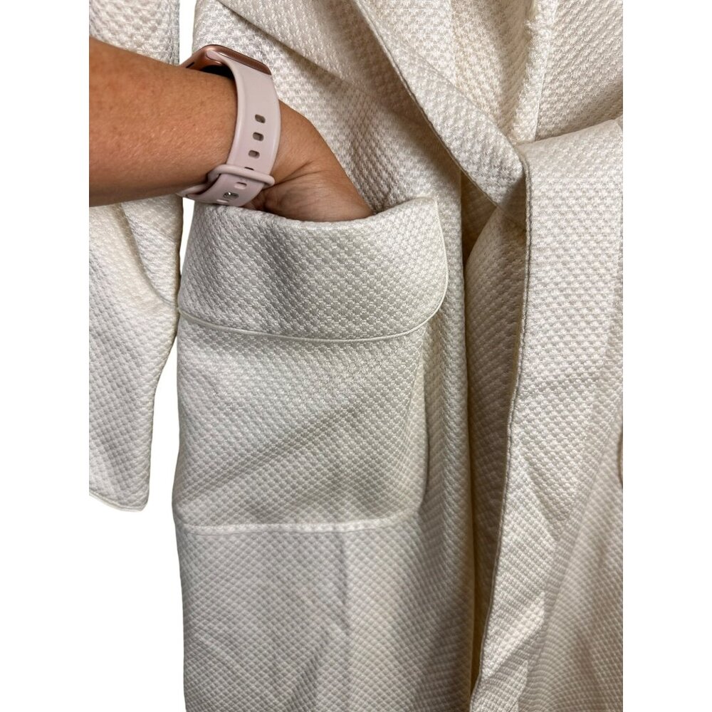 Lord & Taylor Silky Blend Long Robe Women's Size Small Beige Belted Nightgown - Picture 7 of 13
